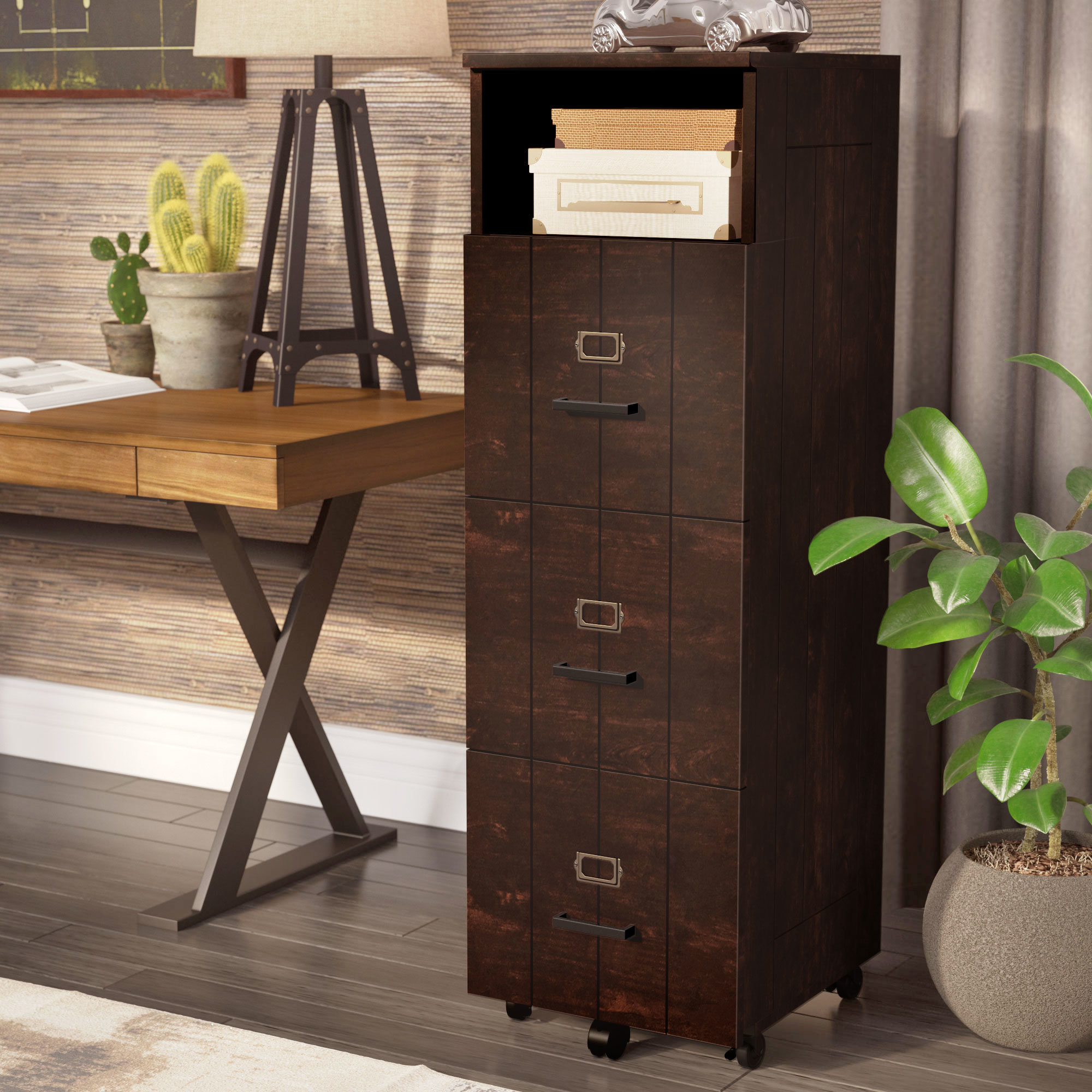 3 Drawer Wood File Cabinet With Wheels • Cabinet Ideas