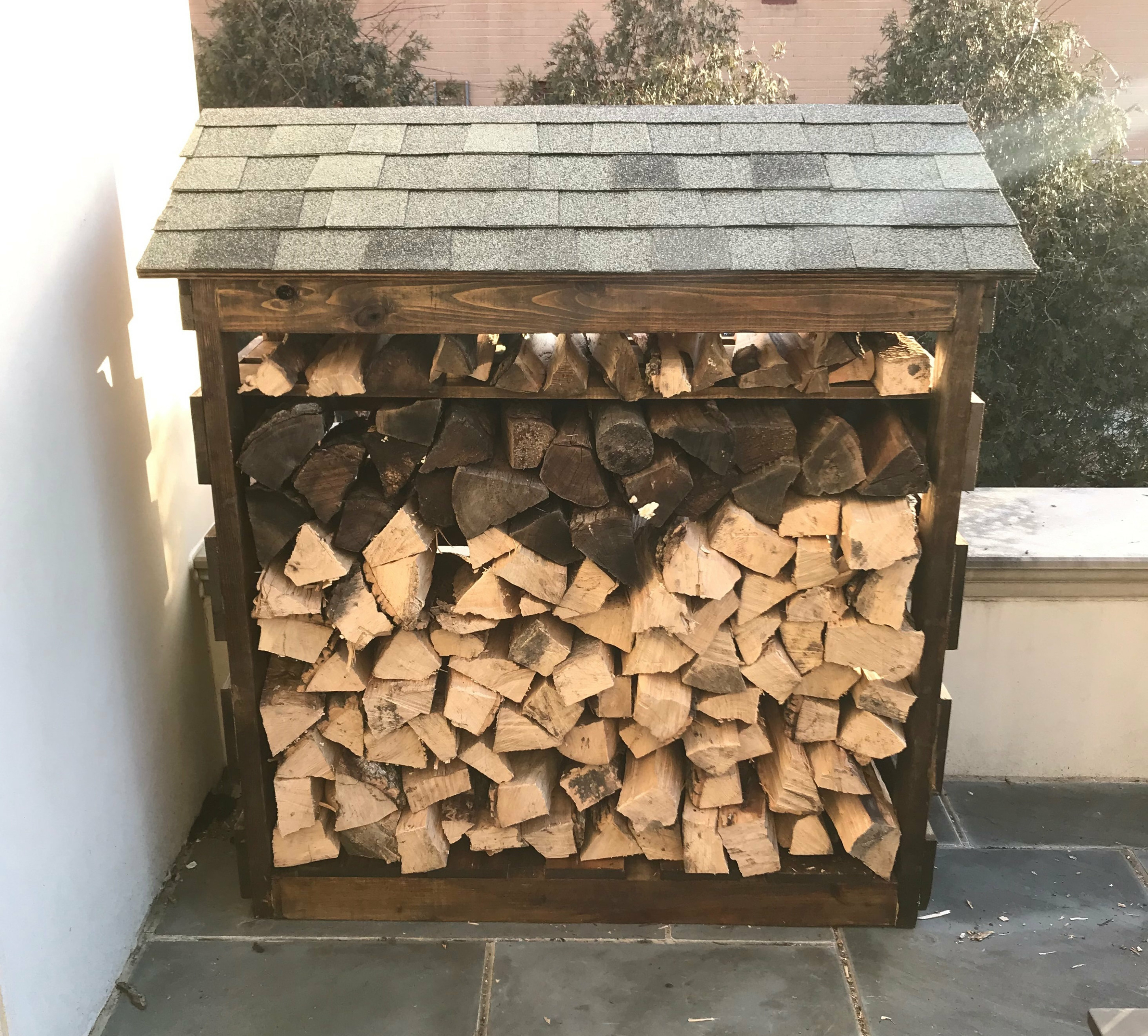 18x48x48 Heatherblend Firewood Log Storage Bin Shed Kit Free Fire Wood And Delivery inside proportions 2837 X 2560