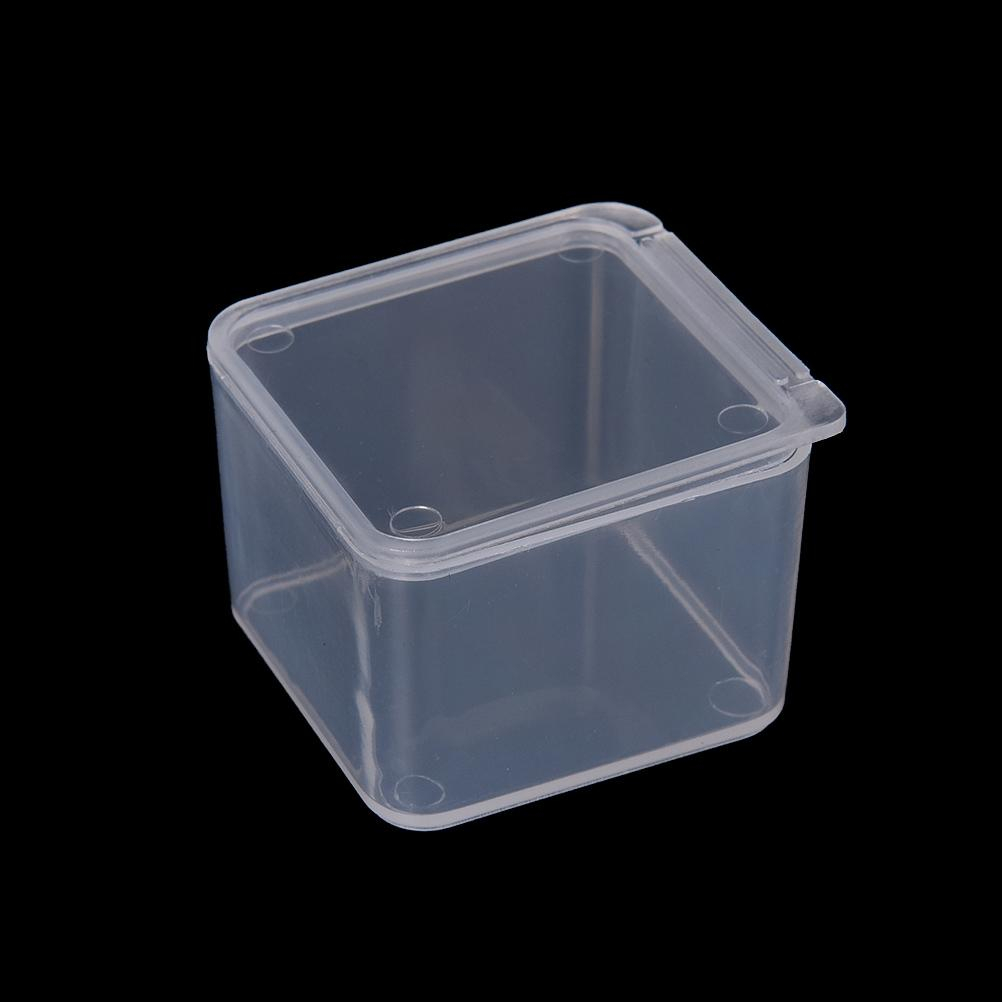 1pc Plastic Small Square Boxes Packaging Storage Boxtransparent Finishing Container With Lid For Jewelry Storage Accessories in dimensions 1002 X 1002