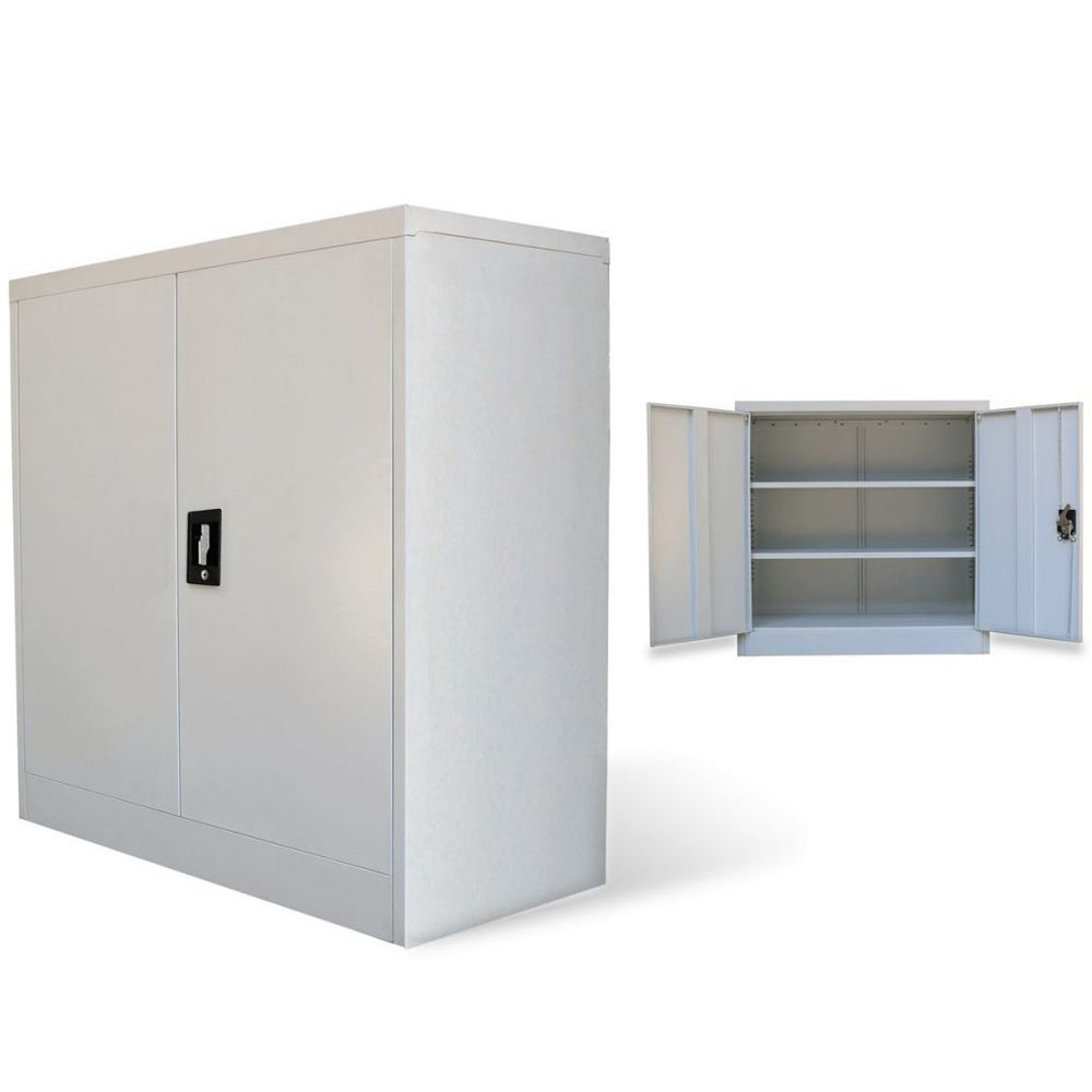2 Door File Cabinet Metal Steel Grey Colour Storage Shelves Office with sizing 1000 X 1000