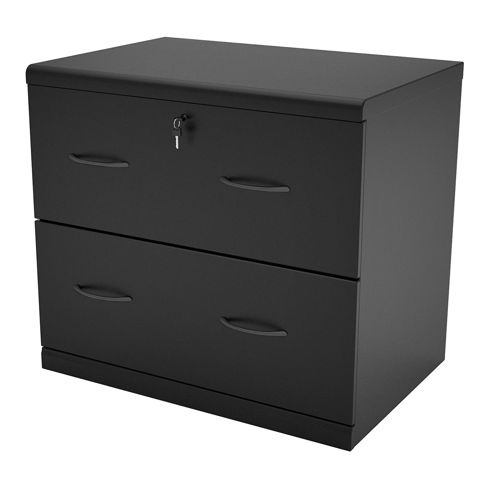 2 Drawer Lateral Wood Lockable Filing Cabinet Black regarding size 1600 X 1600