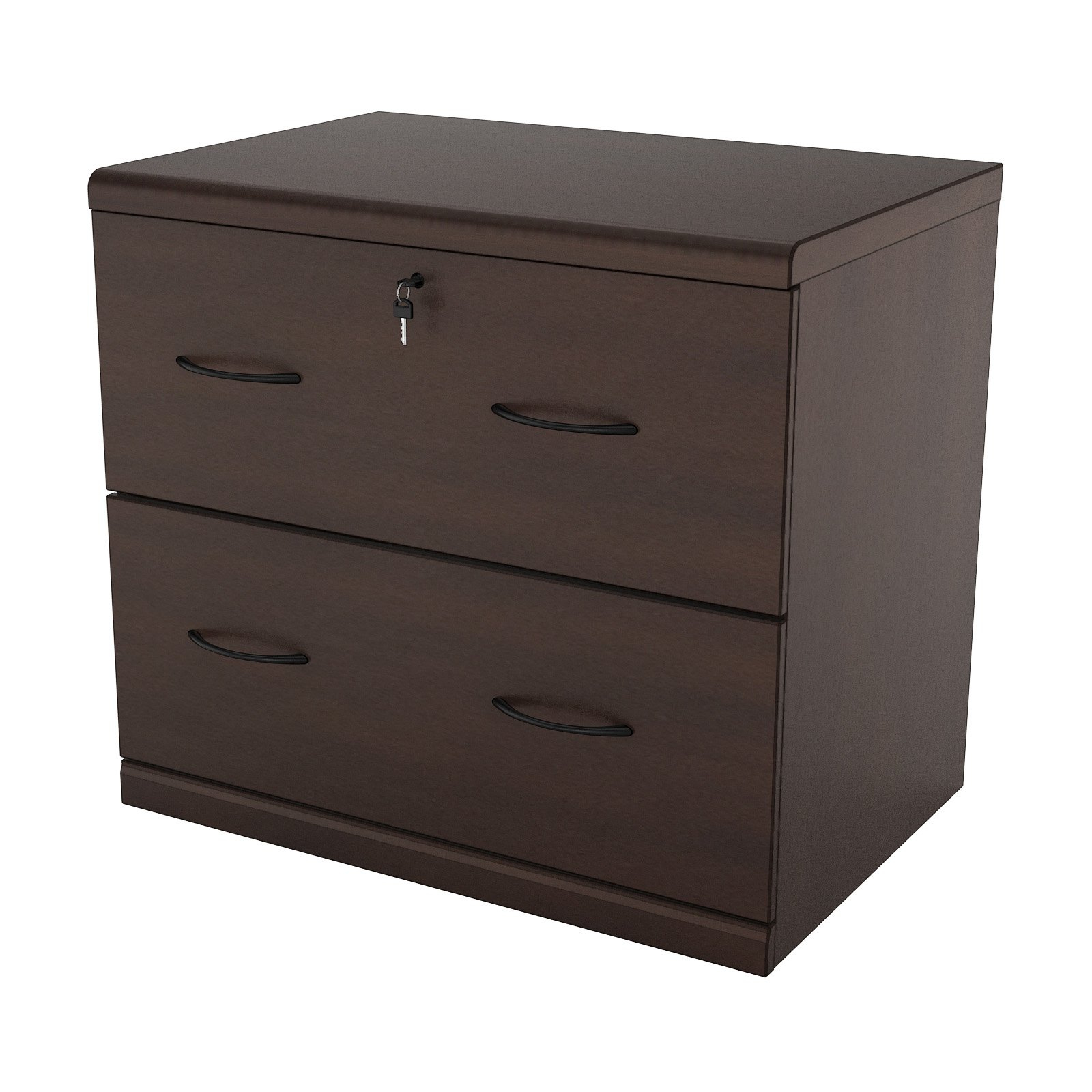 2 Drawer Lateral Wood Lockable Filing Cabinet Espresso regarding size 1600 X 1600