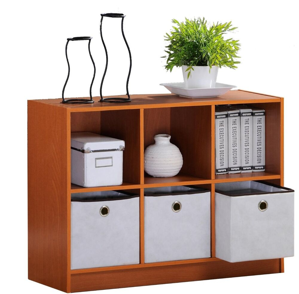 2 Shelf Storage With 3 Bins Bookcase Tier Bookshelf Boxes Light regarding sizing 1000 X 982