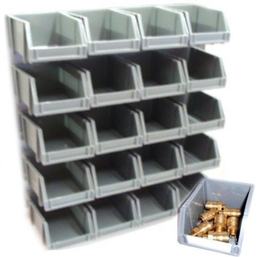 20 Storage Bins Kit With Wall Mount Stacking Garage Home Workshop in proportions 900 X 900