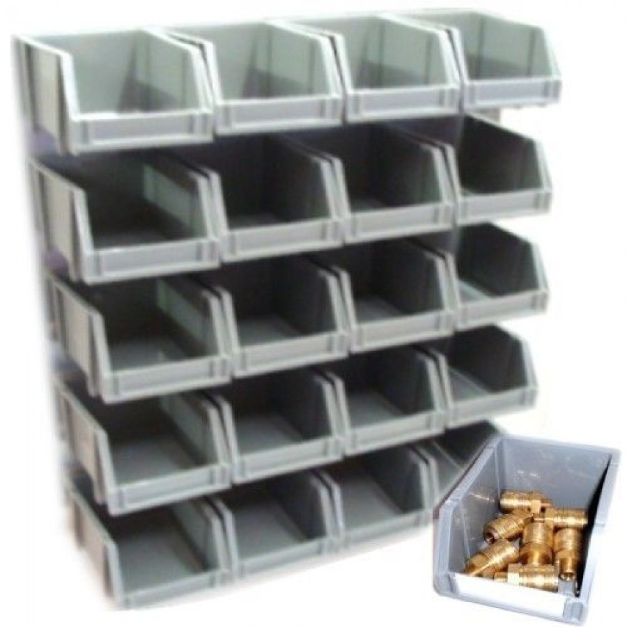 20 Storage Bins Kit With Wall Mount Stacking Garage Home Workshop throughout dimensions 900 X 900