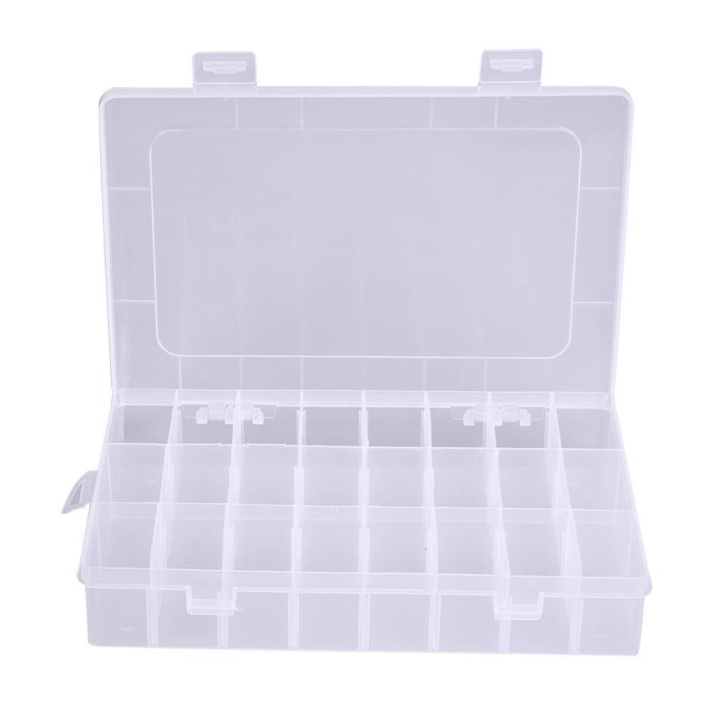 2019 Clear Storage Box 24 Compartments Plastic Jewelry Pills Storage with sizing 1001 X 1001