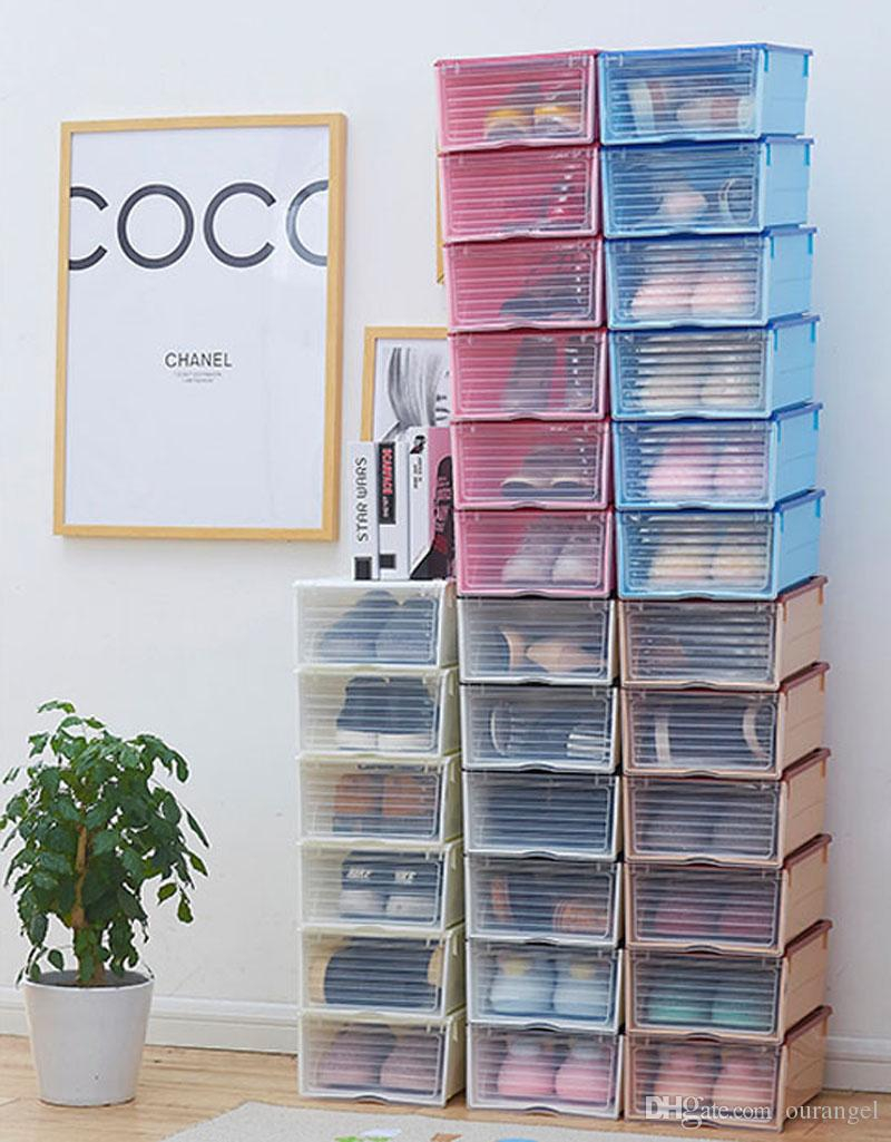 2019 Plastic Diy Shoebox Shoes Storage Boxes Sneaker Containers with regard to proportions 800 X 1025