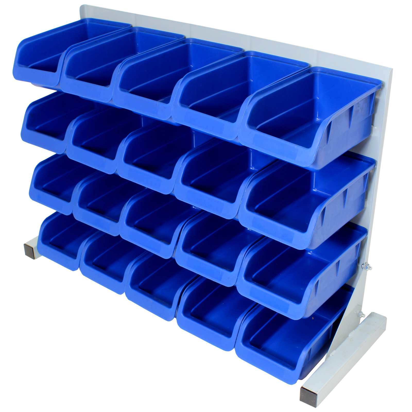 20pce Free Standing Blue Plastic Storage Bin Kit Garageworkshop with regard to size 1600 X 1600