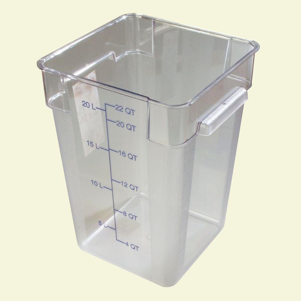 22 Qt Polycarbonate Square Food Storage Container In Clear Lid Not Included Case Of 6 intended for proportions 1000 X 1000