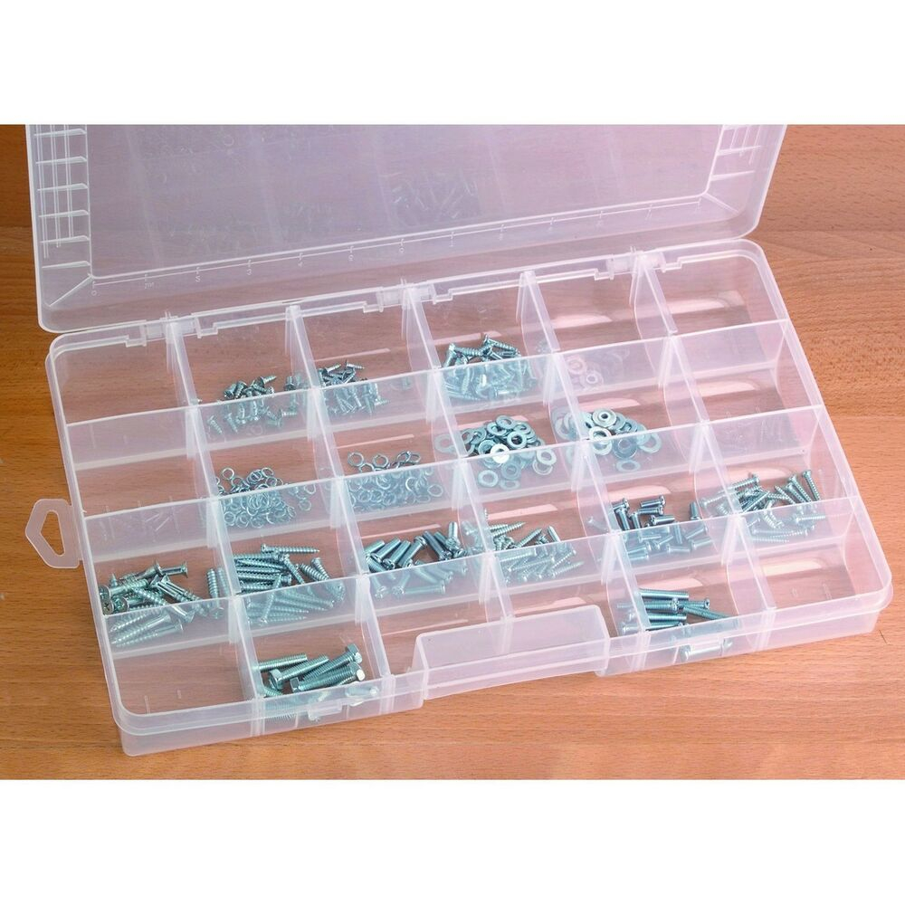 24 Compartment Clear Storage Container Adjustable Dividers Plastic intended for dimensions 1000 X 1000