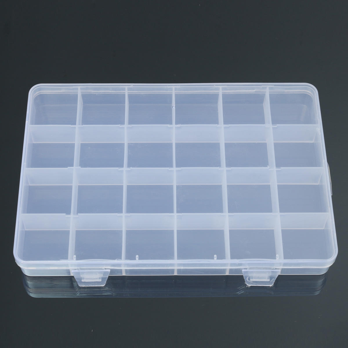 24 Grids Clear Plastic Adjustable Jewelry Storage Container Diy within size 1200 X 1200