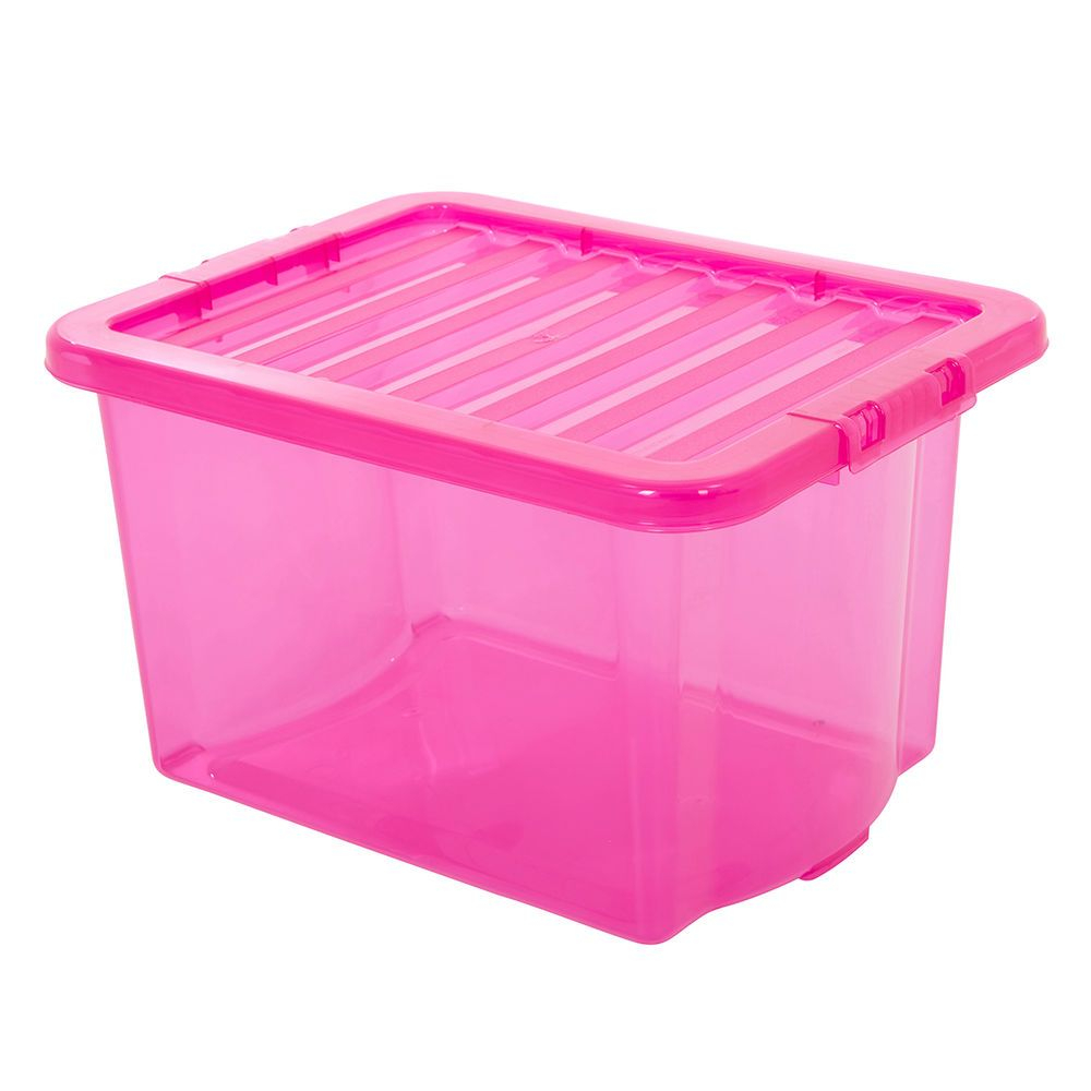 24 Litre Storage Box Pink Plastic Containers Multi Packs Home Office inside sizing 1000 X 1000