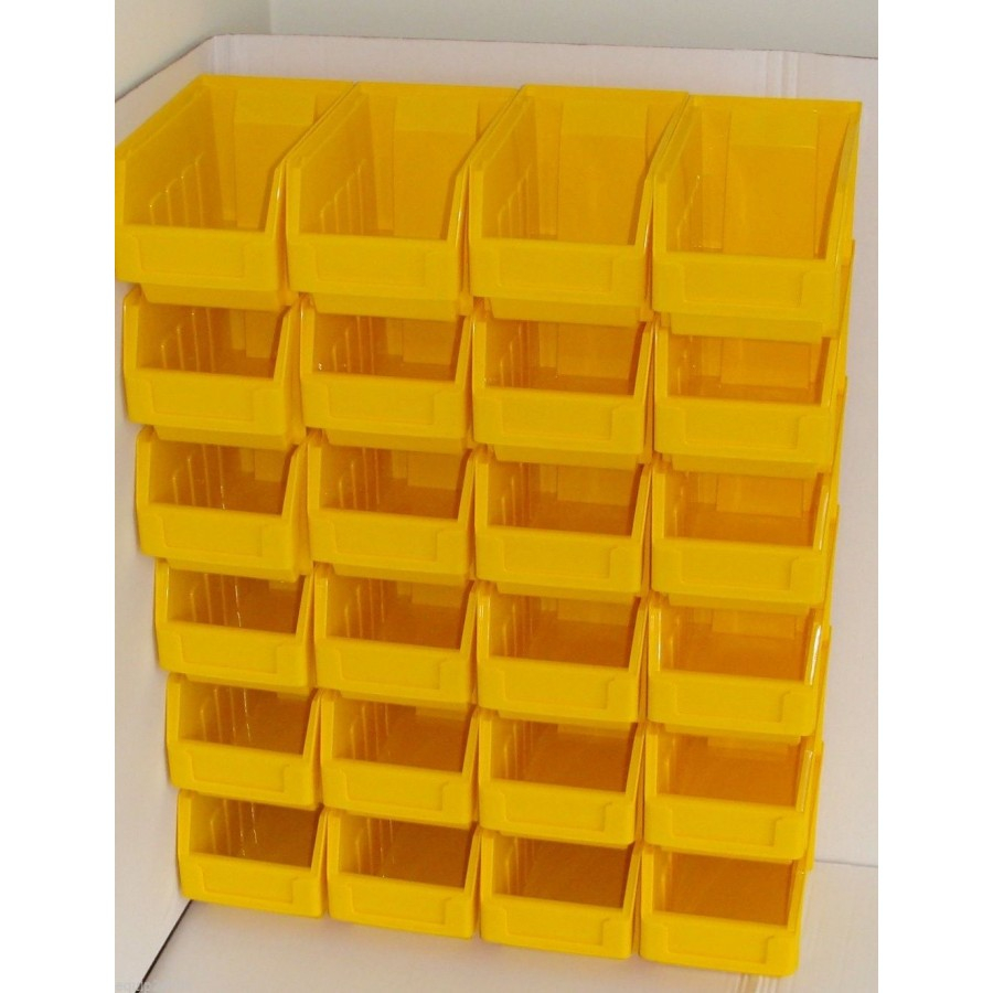 24 Yellow Large Stacking Storage Parts Bins For Garage Storage Box throughout proportions 900 X 900