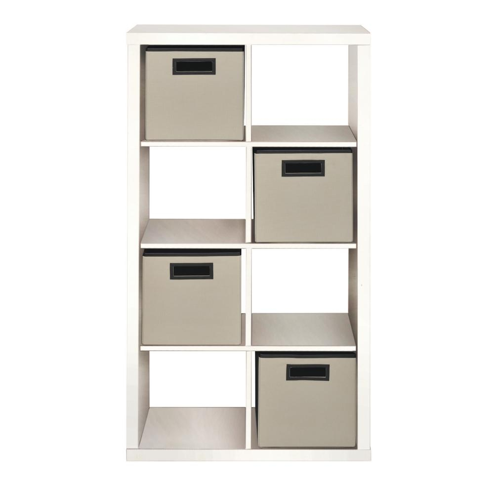 2642 In X 5051 In White 8 Cube Organizer With 4 Fabric Bins throughout dimensions 1000 X 1000
