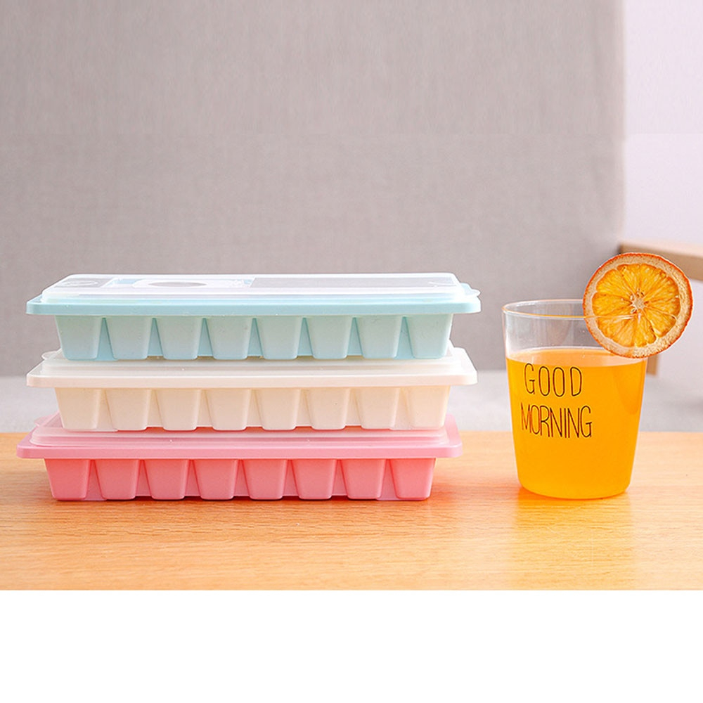 3 Colors 16 Cavity Ice Cube Tray Box With Lid Cover Drink Jelly with proportions 1000 X 1000