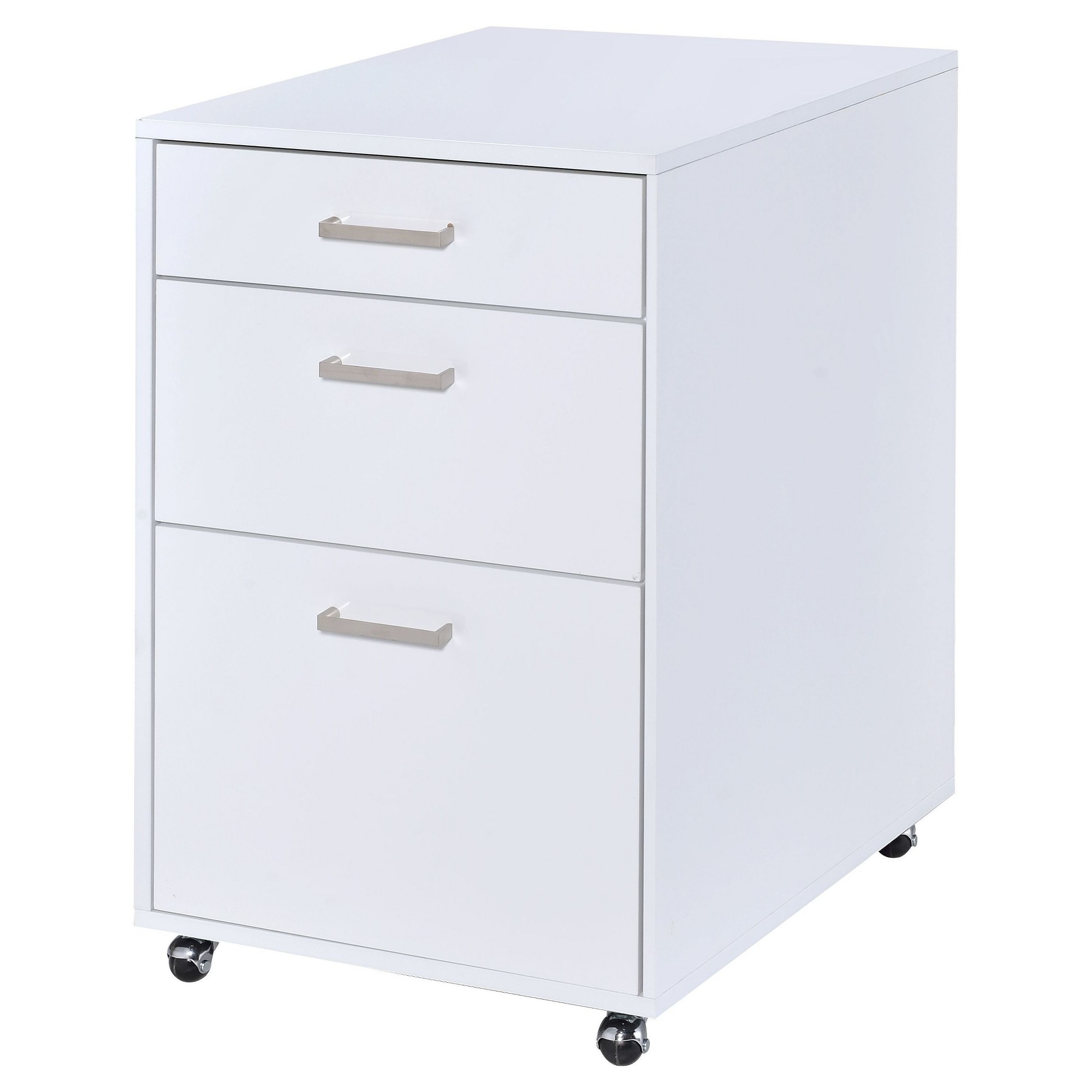 3 Drawer File Cabinet White Chrome Acme Furniture Products within dimensions 2000 X 2000