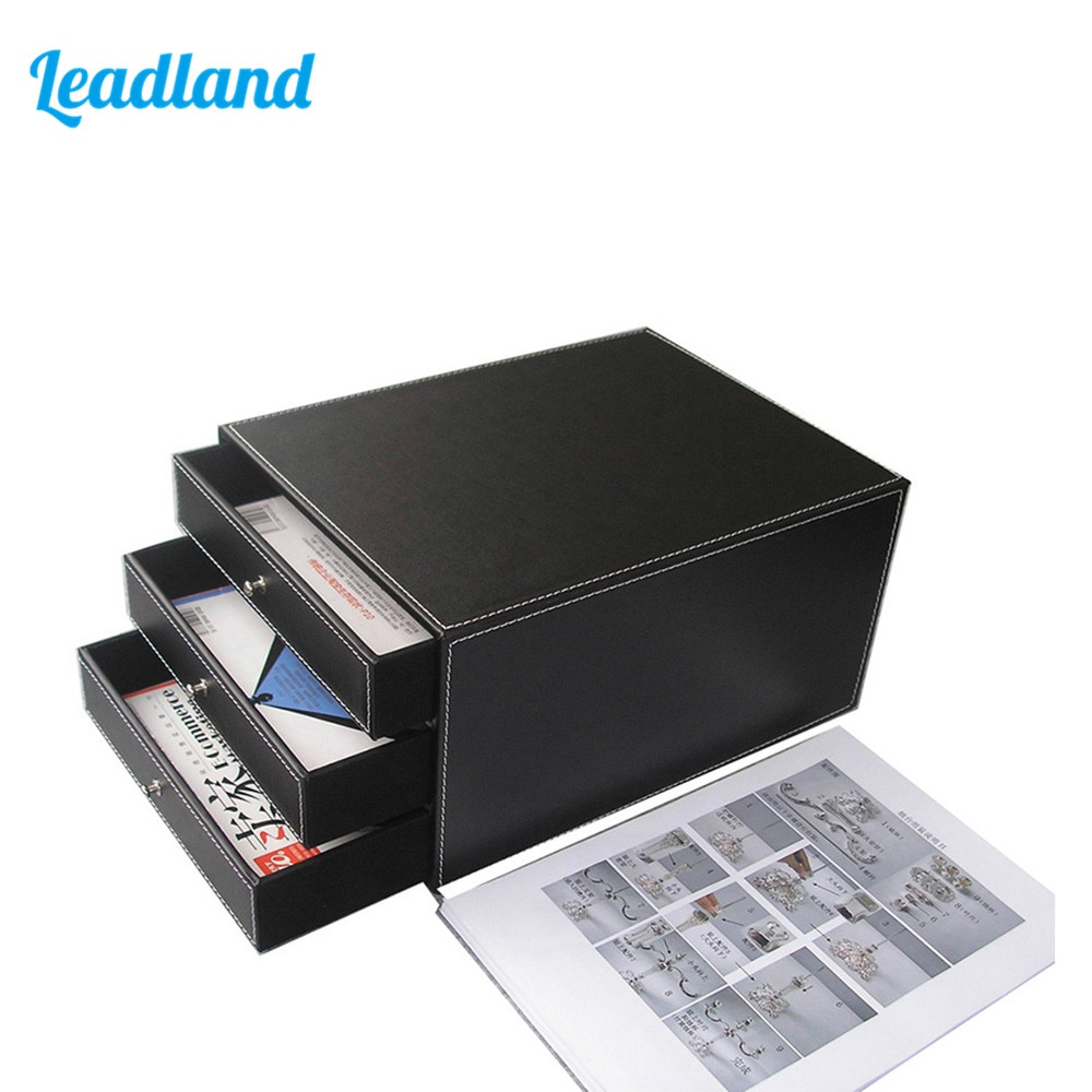 3 Drawer Pu Leather File Cabinet Desk Document File Organizer Tray regarding sizing 1000 X 1000