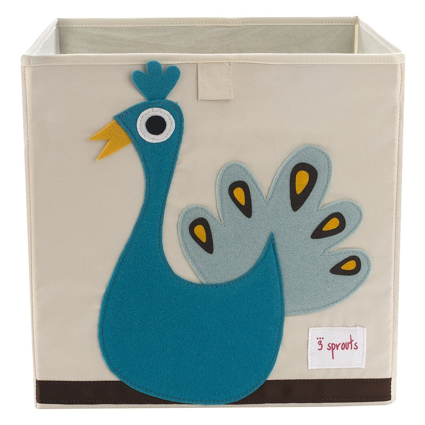 3 Sprouts Storage Box Blue Peacock Square Cube Storage Bin intended for proportions 1446 X 1446