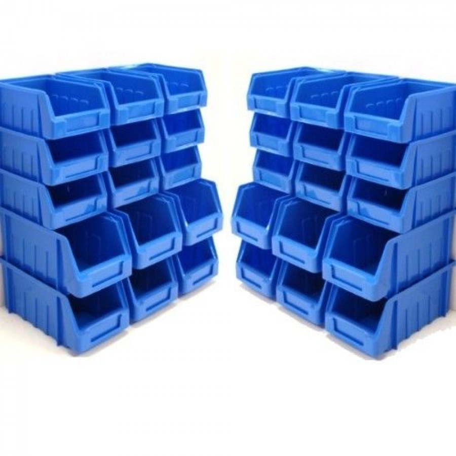 30 Free Standing Plastic Parts Storage Bins Set Red Blue Or Yellow inside sizing 900 X 900