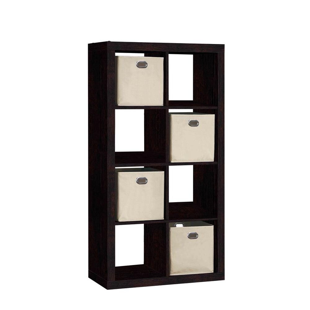 31 In W X 58 In H 8 Cube Organizer With 4 Fabric Bins Thd901421a throughout proportions 1000 X 1000