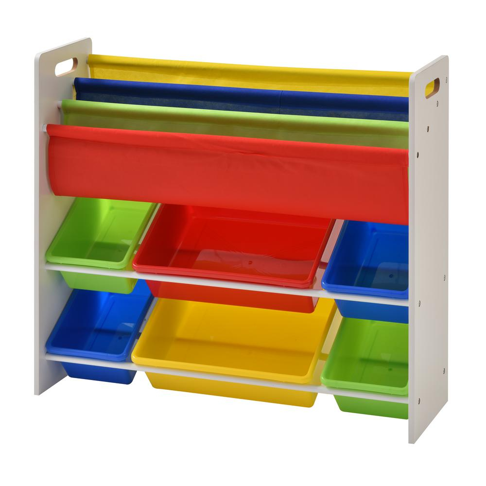 338 In X 104 In Book And Toy Storage Organizer With 6 Plastic Bins pertaining to size 1000 X 1000