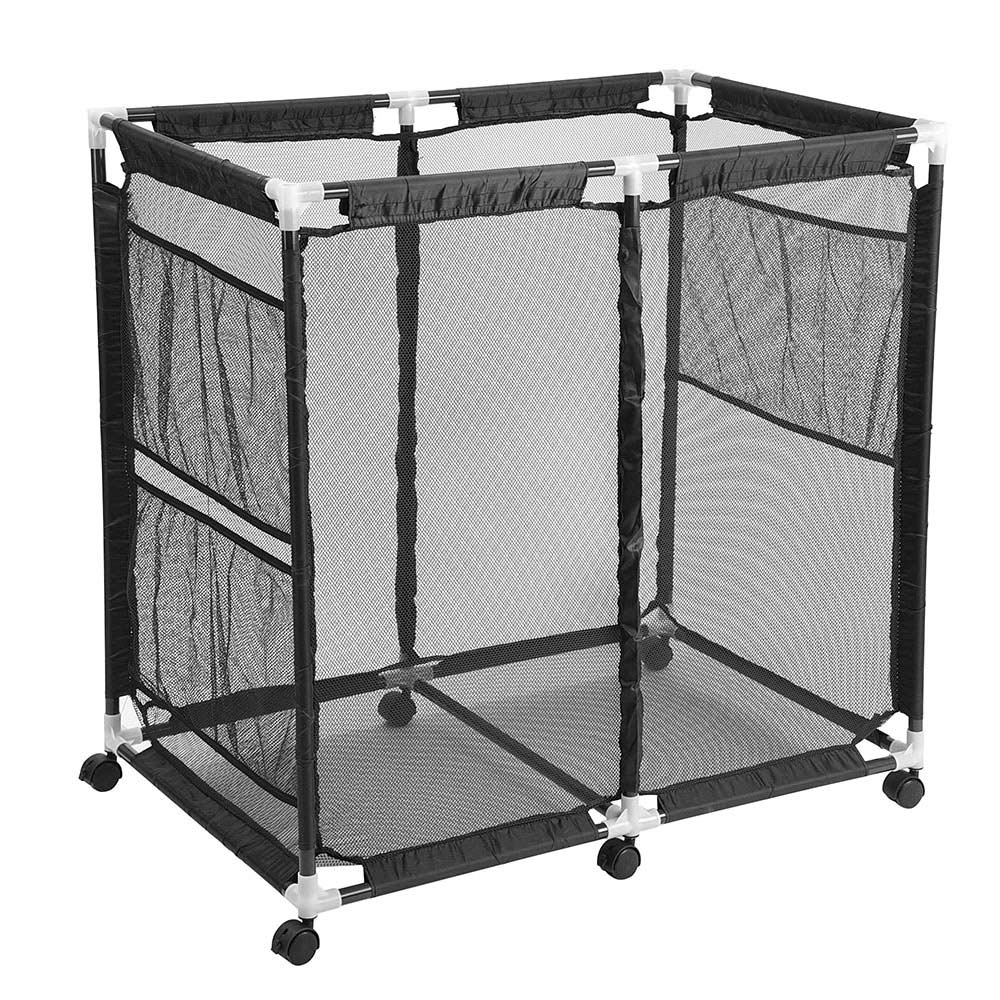 35x22x33 Mesh Pool Storage Bin Rolling Storage Cart Organizer Metal Frame Float Beach Container with regard to proportions 1000 X 1000