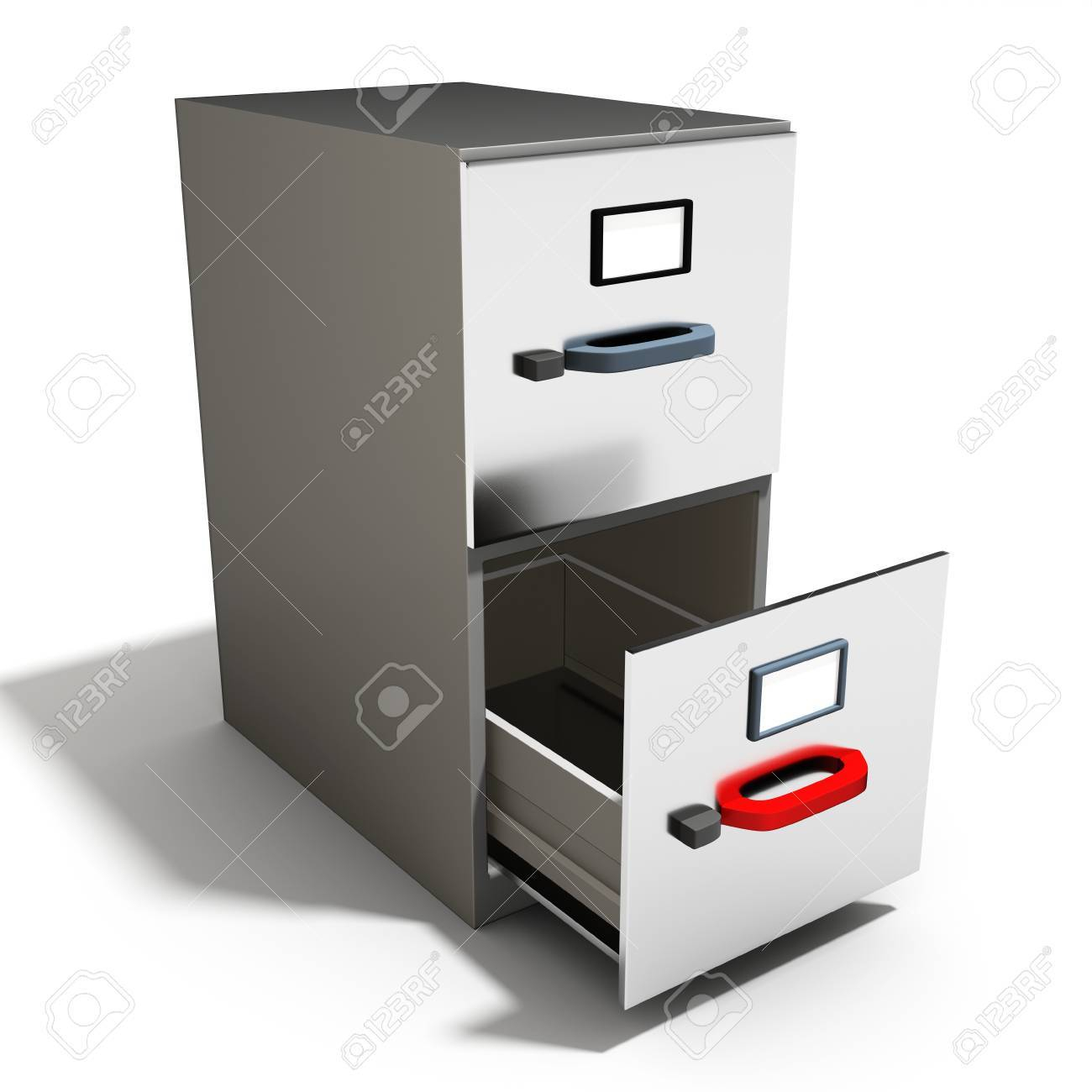 3d Empty Open File Cabinet On A White Background Stock Photo with sizing 1300 X 1300