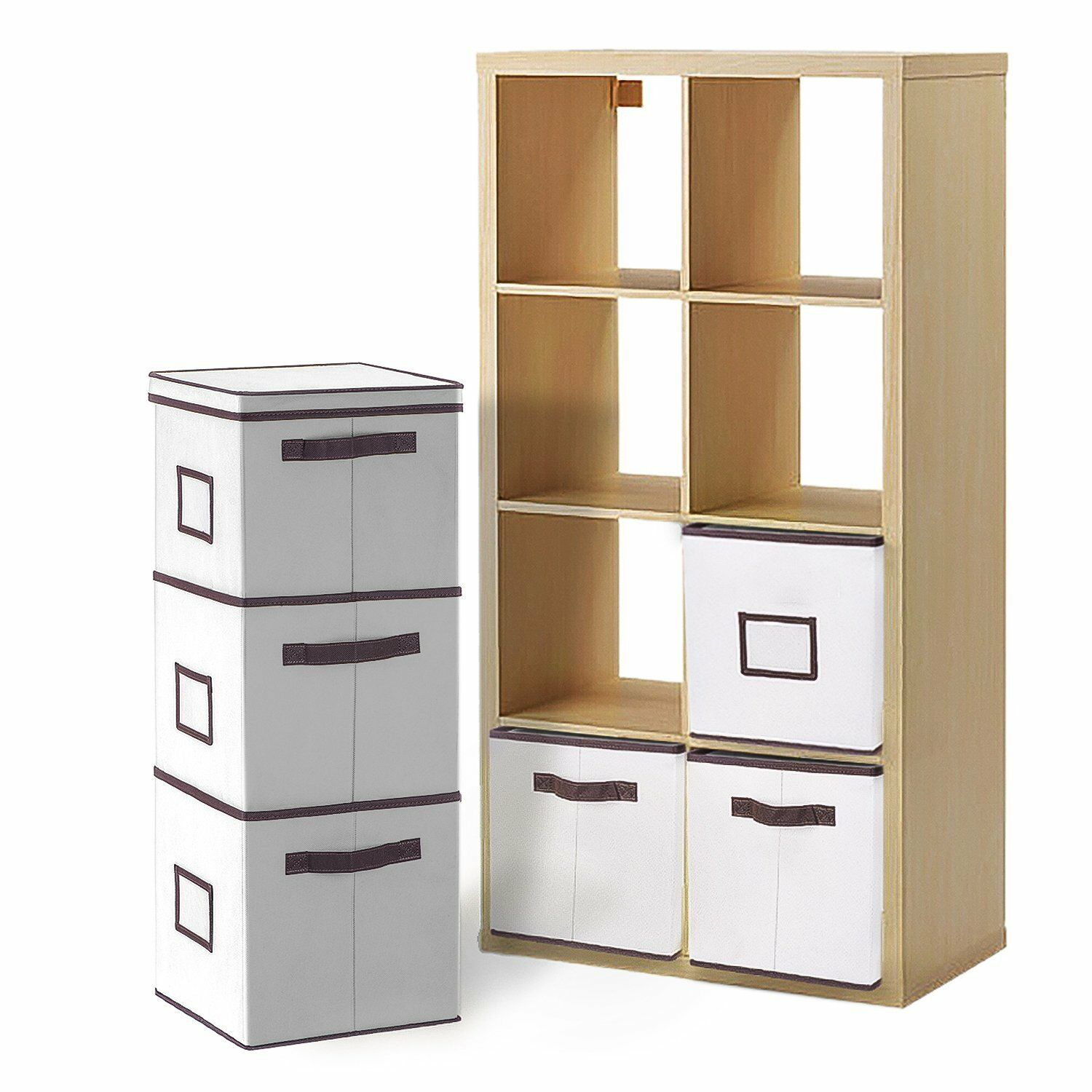 3pc Basket Cube Boxs Closet Organizer Box Stackable Books Storage regarding dimensions 1500 X 1500
