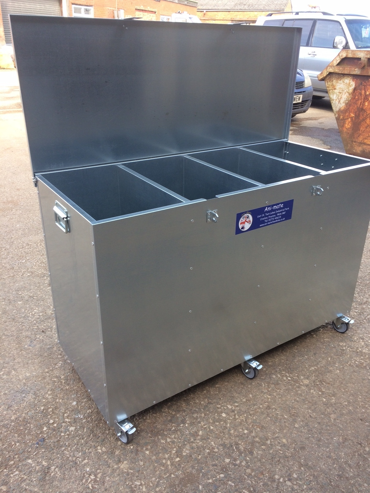 4 Compartment Mobile Feed Bin The Feed Bins Storage Company within proportions 1224 X 1632