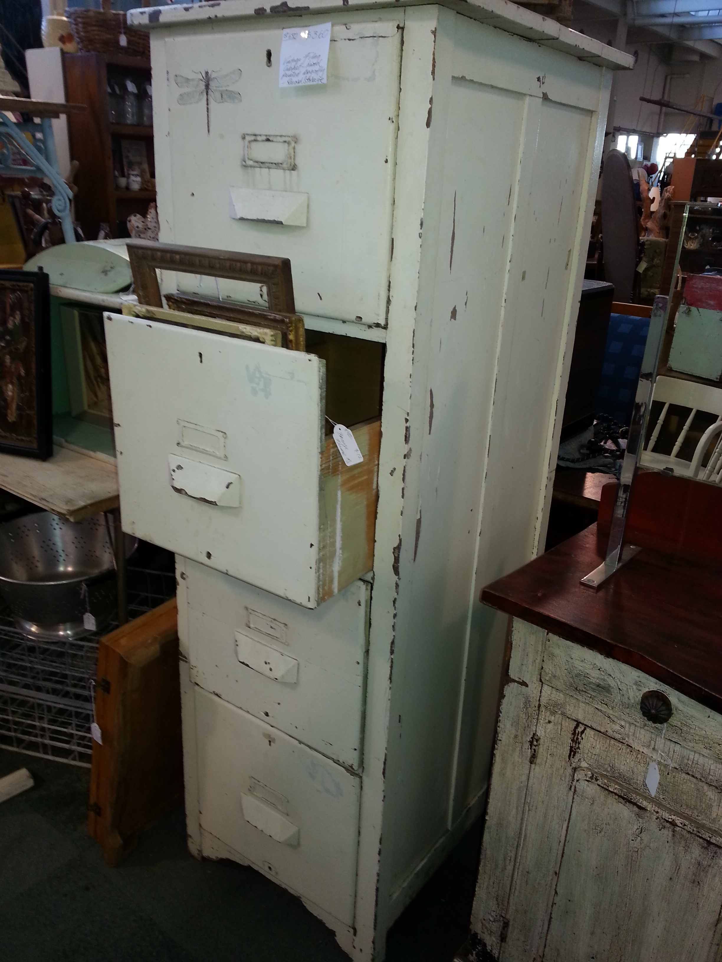 4 Draw Timber Filing Cabinet Shab Chic Geelong Vintage inside proportions 2448 X 3264