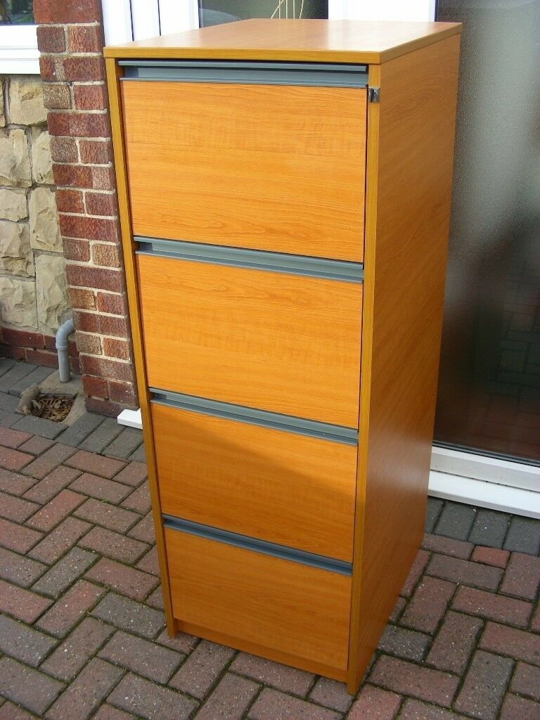 4 Drawer 3 Lockable Filing Cabinet Teak Wooden Wood Effect intended for dimensions 768 X 1024