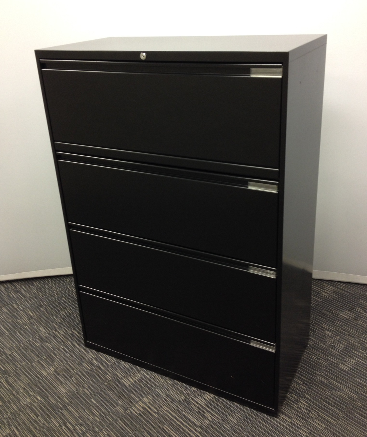 4 Drawer Lateral Filing Cabinet Office Specialty Black intended for sizing 1523 X 1811