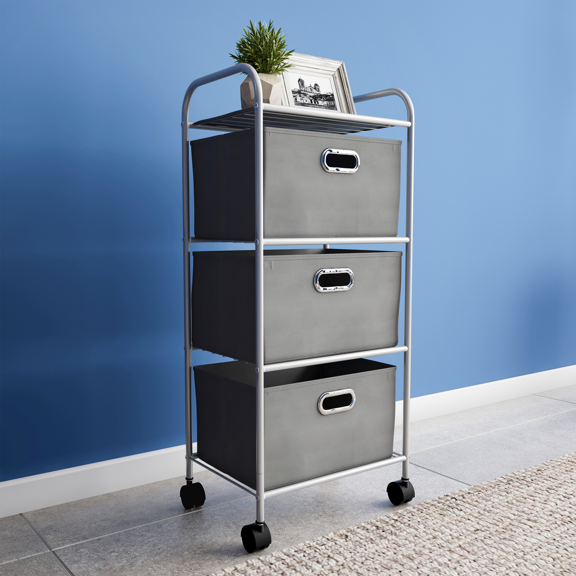 4 Drawer Rolling Storage Cart On Wheels Portable Storage Organizer intended for proportions 2400 X 2400