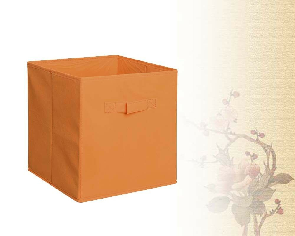 4 Orange Home Storage Bins Organiser Fabric Cube Boxes Shelf pertaining to dimensions 1000 X 800
