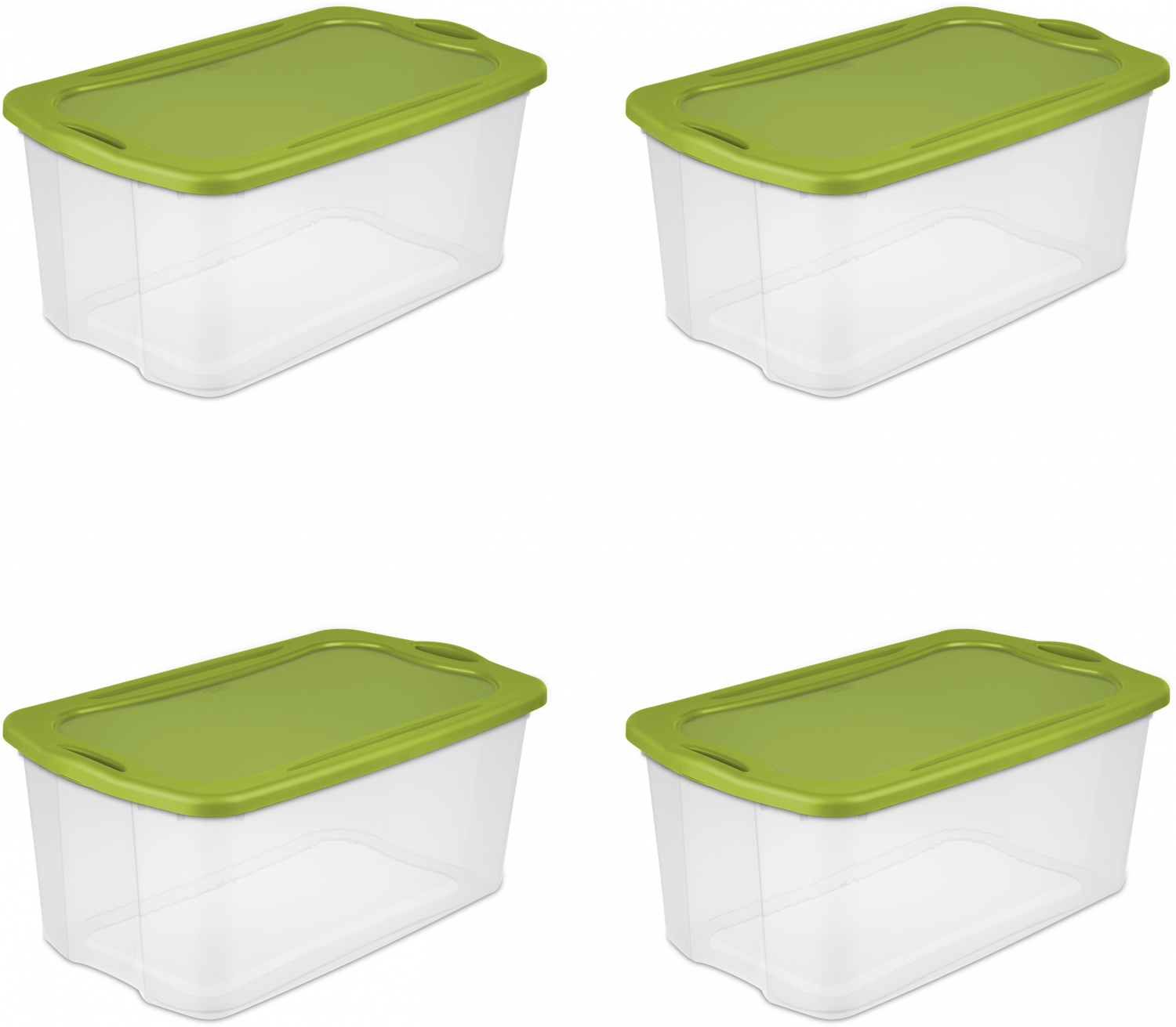 4 Pack Extra Large Storage Box Container 120 Quart Bin Clear Lime with regard to proportions 1500 X 1311