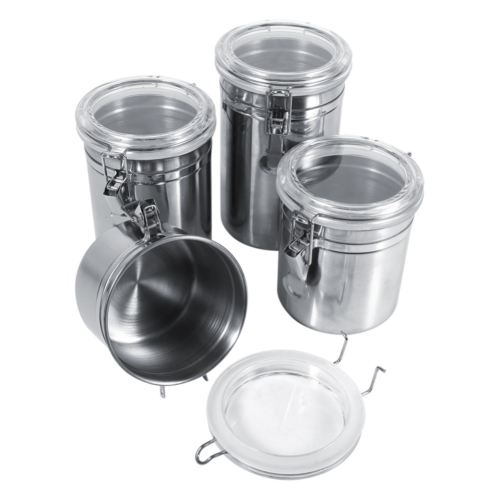 4 Sizes Stainless Steel Kitchen Food Storage Container Bottle Sugar in dimensions 1000 X 1000