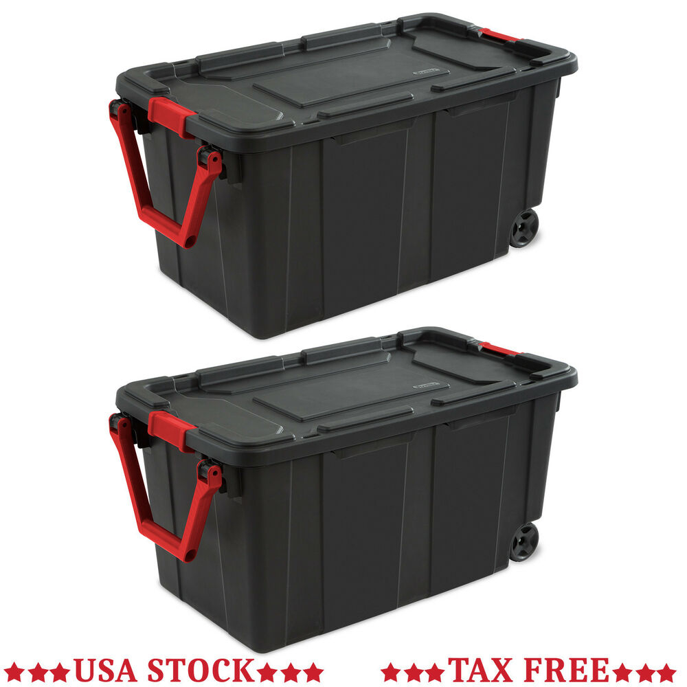 40 Gal Rolling Storage Tote Large Container Wheels Handle Bin Cargo inside sizing 1000 X 1000