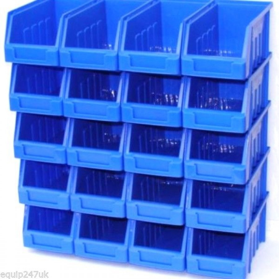 40 X New Blue Size 2 Plastic Parts Storage Bins Boxes Sold Equip247uk throughout proportions 900 X 900
