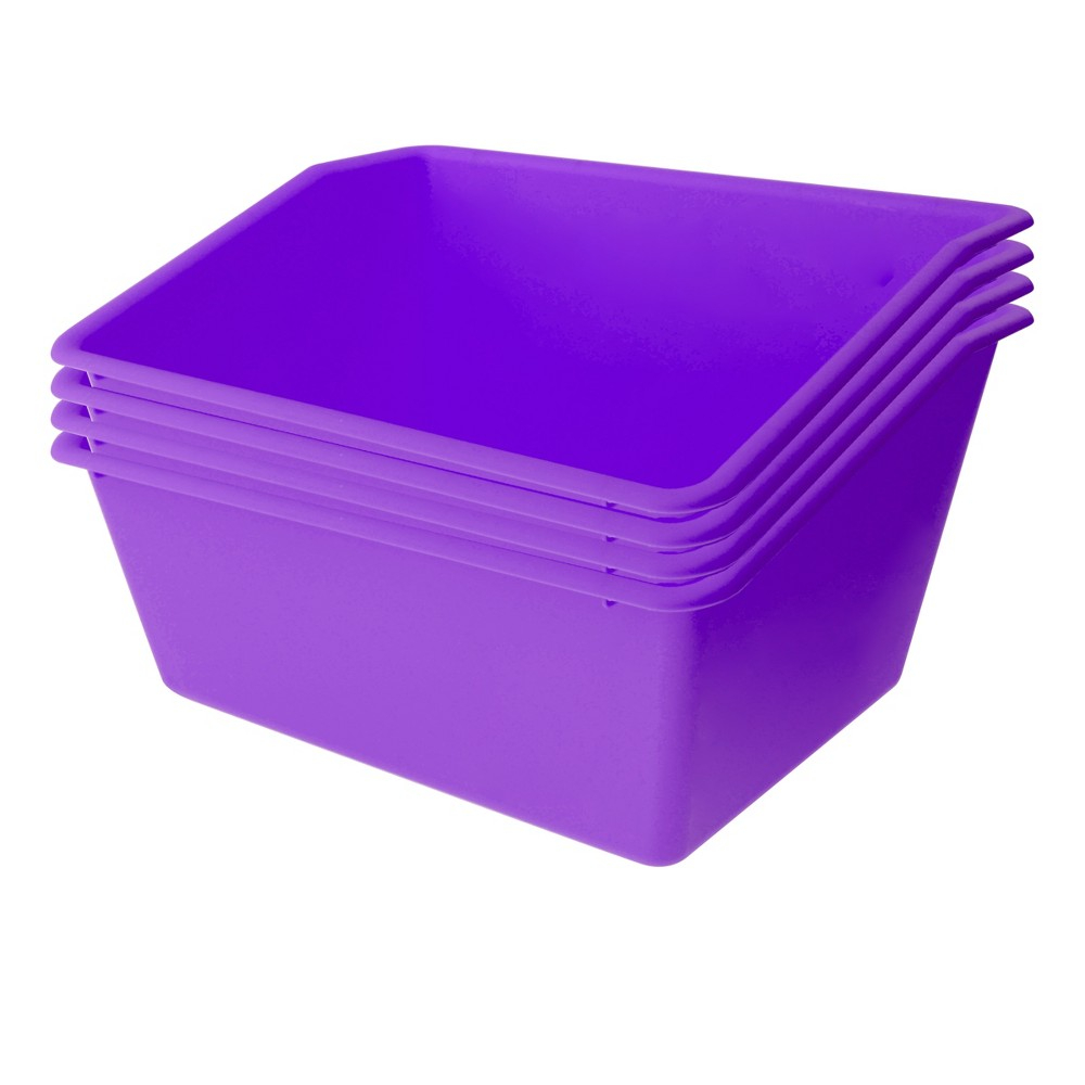 4ct Purple Plastic Book Box Purple Bullseyes Playground throughout dimensions 1000 X 1000