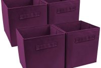 4pcs Home Purple Storage Bins Baskets Boxes Organizer Fabric Cube throughout dimensions 1000 X 1000