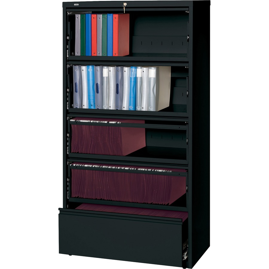 5 Drawer 36 Lateral File With Roll Out Shelves Lorell 43513 throughout measurements 900 X 900