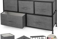 5 Drawer Bamboo Shelf Dresser Sliding Cloth Fabric Storage Bins with measurements 1000 X 1000