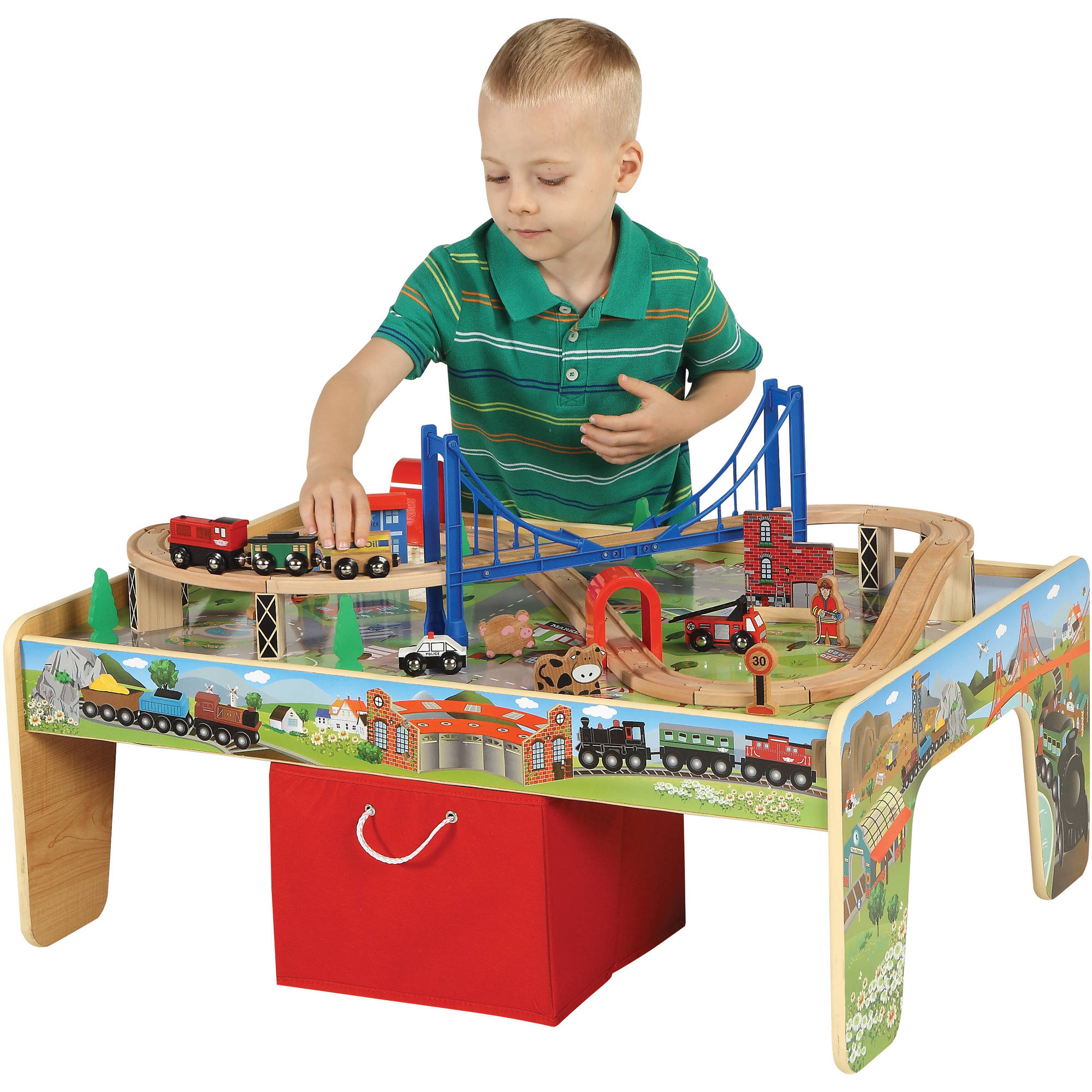 50 Piece Train Set With 2 In 1 Activity Table Walmart with proportions 2000 X 2000