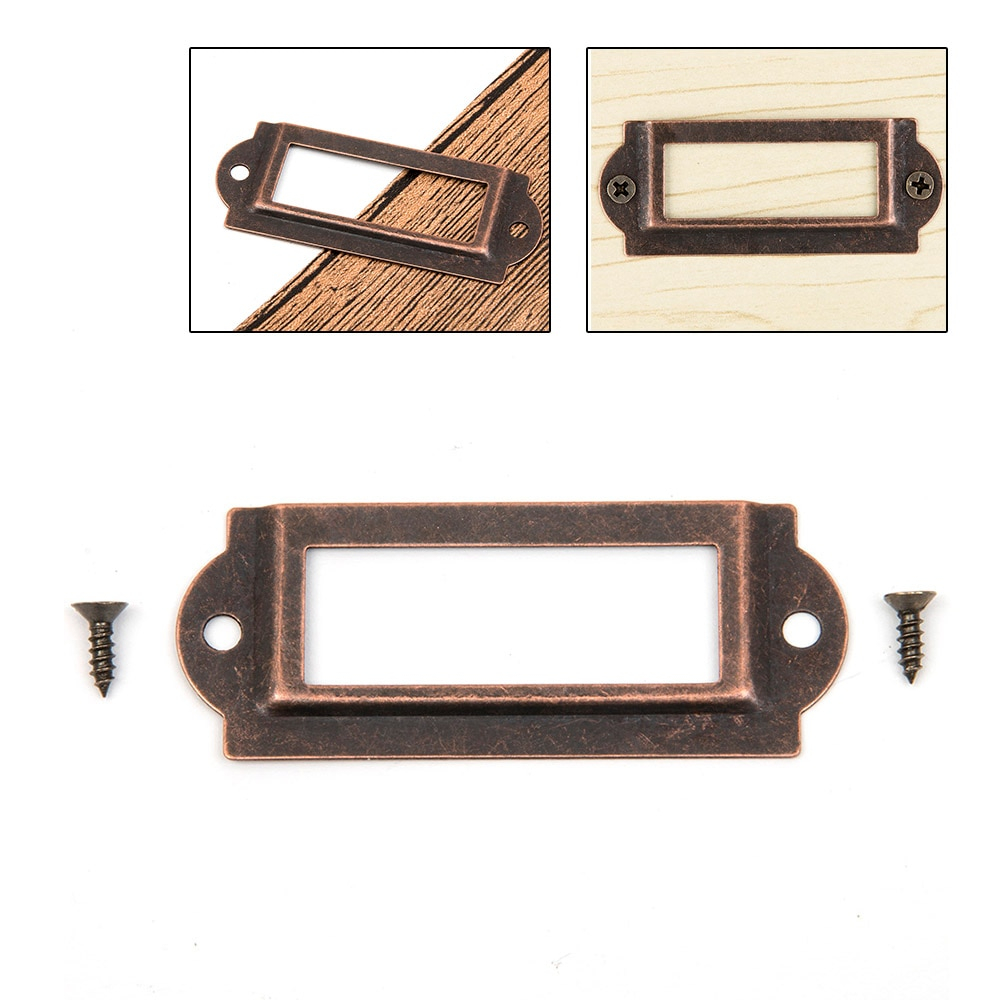 5pcs Bronze Tone Metal Frame Drawer Box Case Cabinet Card Label inside proportions 1000 X 1000