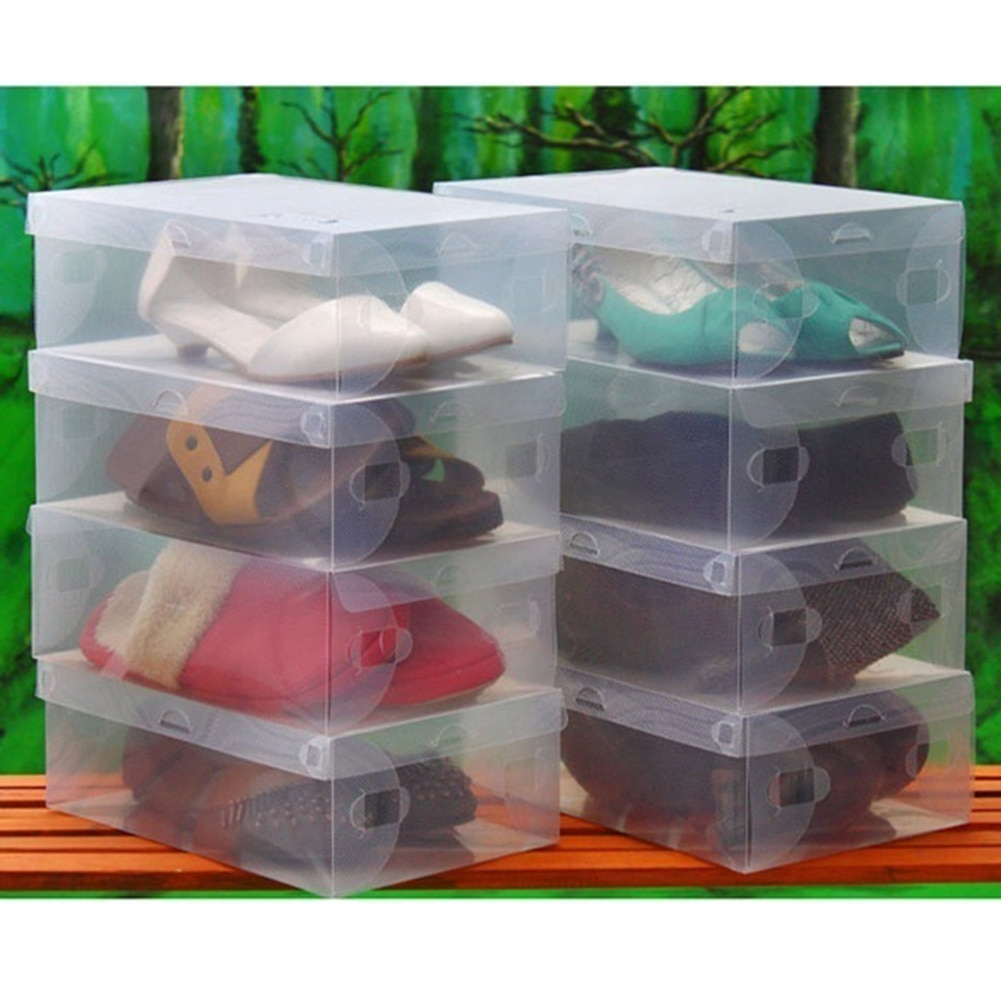 5pcs Clear Plastic Shoe Boxes Shoes Storage Organizer Box Container throughout sizing 1001 X 1001