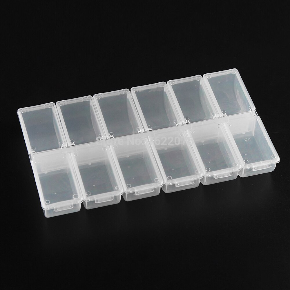 5pcs12 Slots Multifunctional Clear Plastic Divided Storage Box with proportions 1000 X 1000