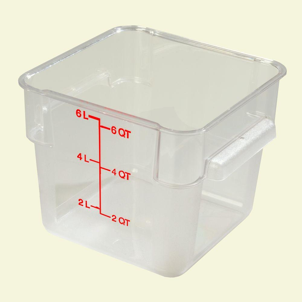 6 Qt Polycarbonate Square Food Storage Container In Clear Lid Not Included Case Of 6 regarding proportions 1000 X 1000