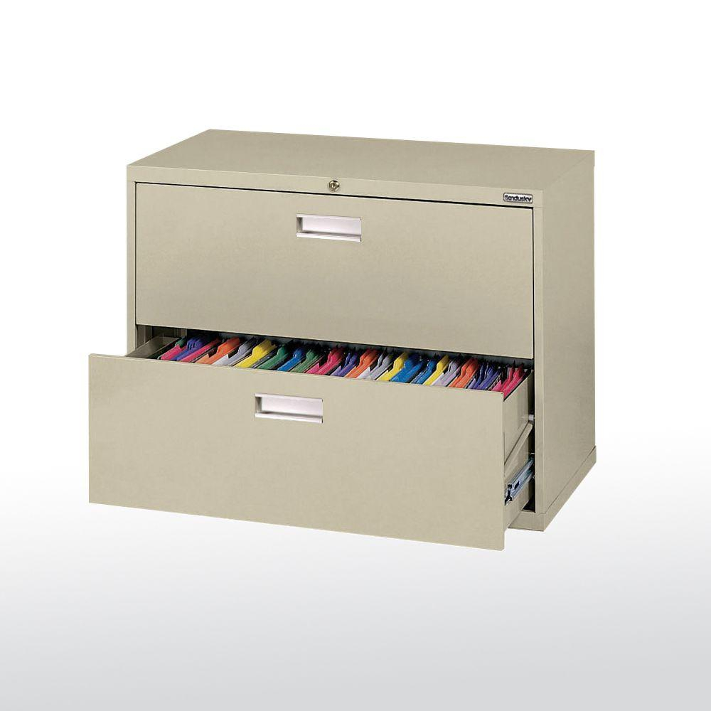 600 Series 36 In W 2 Drawer Lateral File Cabinet In Putty Lf6a362 in proportions 1000 X 1000