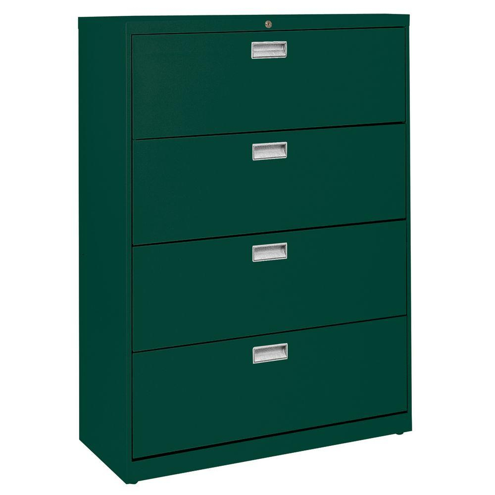 600 Series 42 In W 4 Drawer Lateral File Cabinet In Forest Green with regard to sizing 1000 X 1000