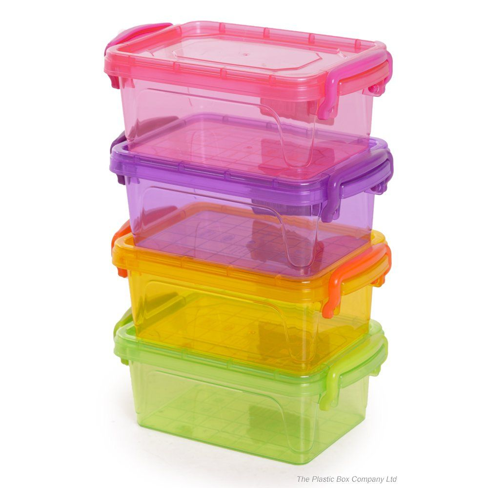 600ml Rectangle Colourful Bon Bon Multi Plastic Storage Box House with regard to sizing 1000 X 1000